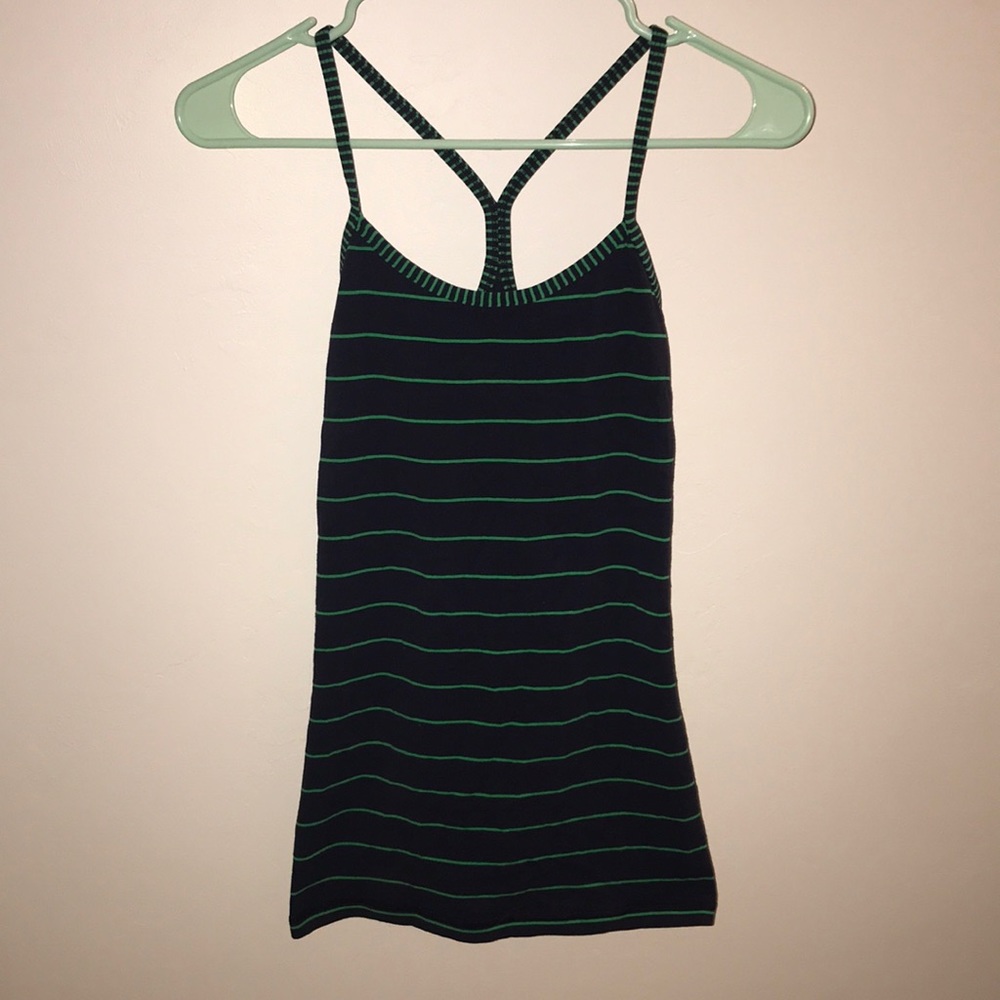 Lululemon striped tank navy and green